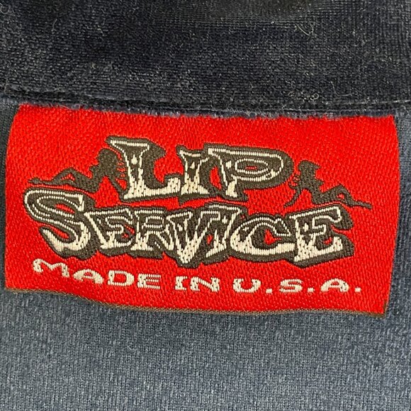 Lip Service Womens Large Top Velvet Lace Up Long Sleeve Y2K Vintage Goth - Picture 8 of 13